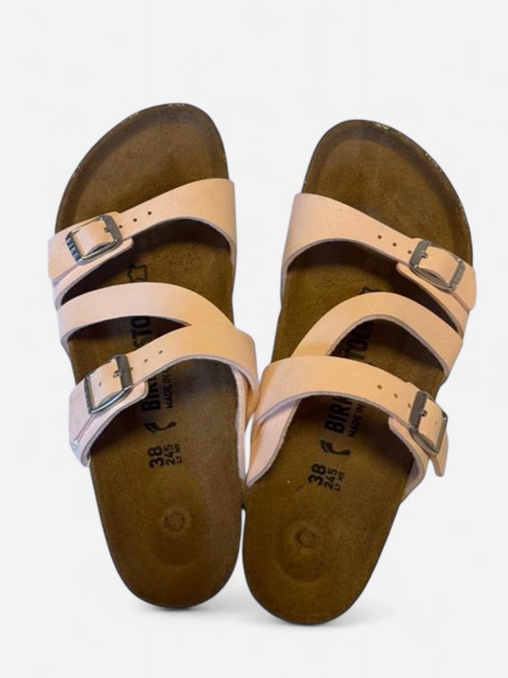 Birkenstock Triple-Strap Sandals in Pale Pink